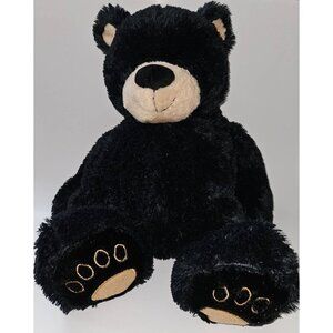 Hugfun Big Black Brown Teddy Bear Plush 15" Sitting Grizzly Stuffed Animal Toy